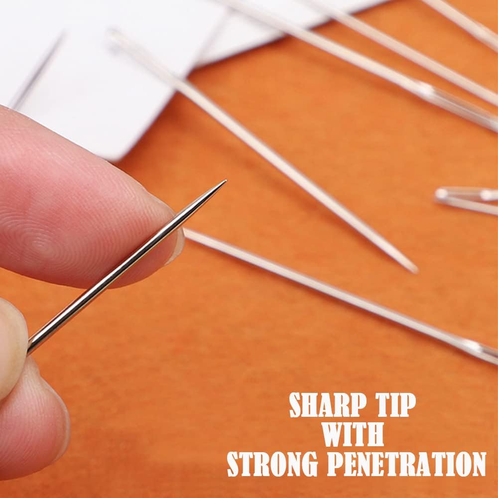 Wooden Needle Case, 30 Pcs Side Hole Blind Sewing Needles, Stainless Steel Elderly Self Threading Needles, Household DIY Beading Threading Needle, Sewing Embroidery Needle Accessories Wooden Needle Case, 30 Pcs Side Hole Blind Sewing Needles, Stainless Steel Elderly Self Threading Needles, Household DIY Beading Threading Needle, Sewing Embroidery Needle Accessories